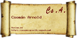 Csomán Arnold névjegykártya