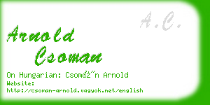 arnold csoman business card